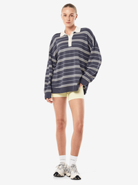 Strata Rugby Knit in Marine Blue Stripe