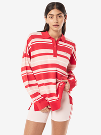 Strata Rugby Knit in Strawberry Stripe