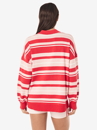 Strata Rugby Knit in Strawberry Stripe