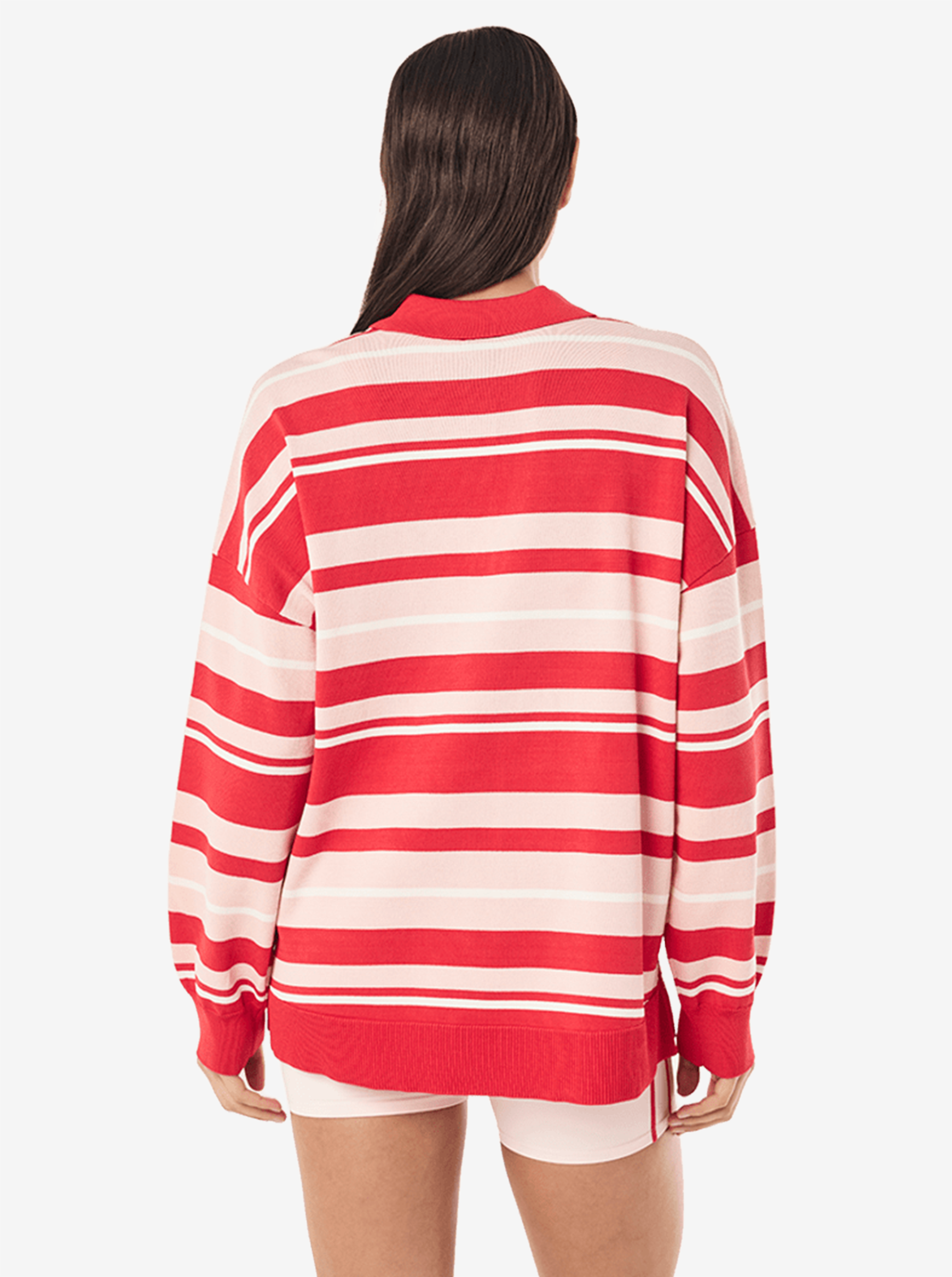 Strata Rugby Knit in Strawberry Stripe