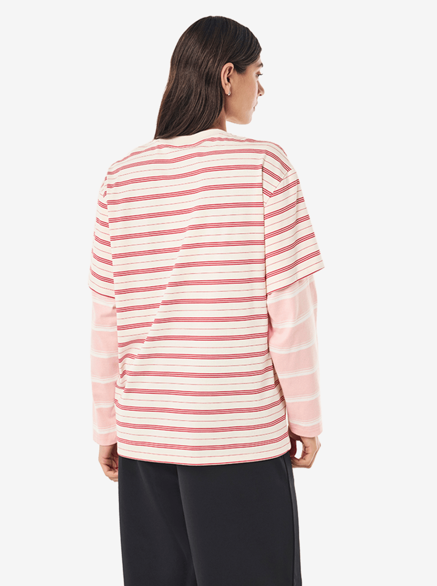 Spark Long Sleeve Tee in Soft Pink Stripe