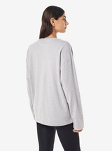 Snap Long Sleeve Tee in Grey Marle