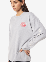 Snap Long Sleeve Tee in Grey Marle