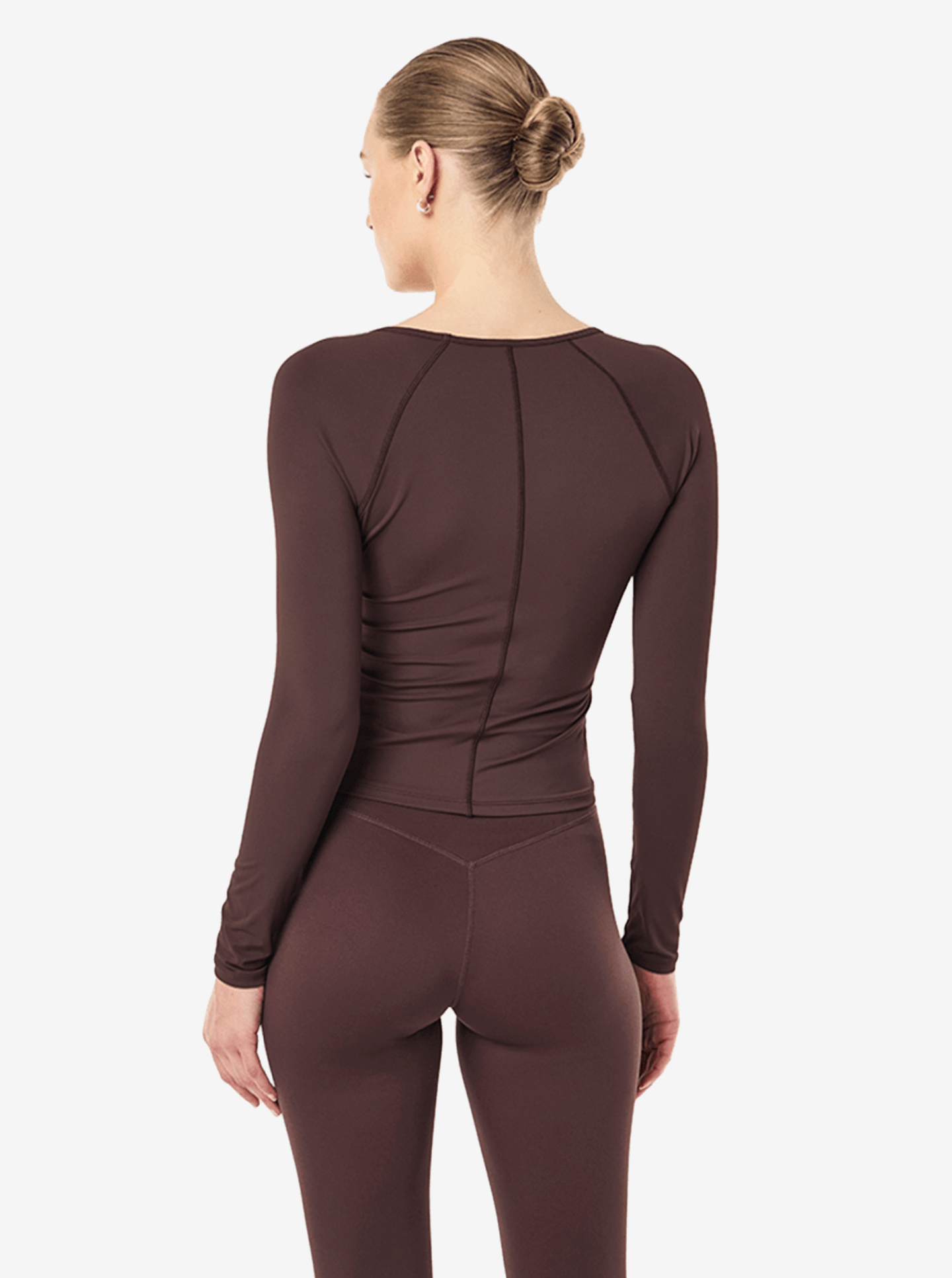 Foundation V Neck Long Sleeve Top in Dark Plum