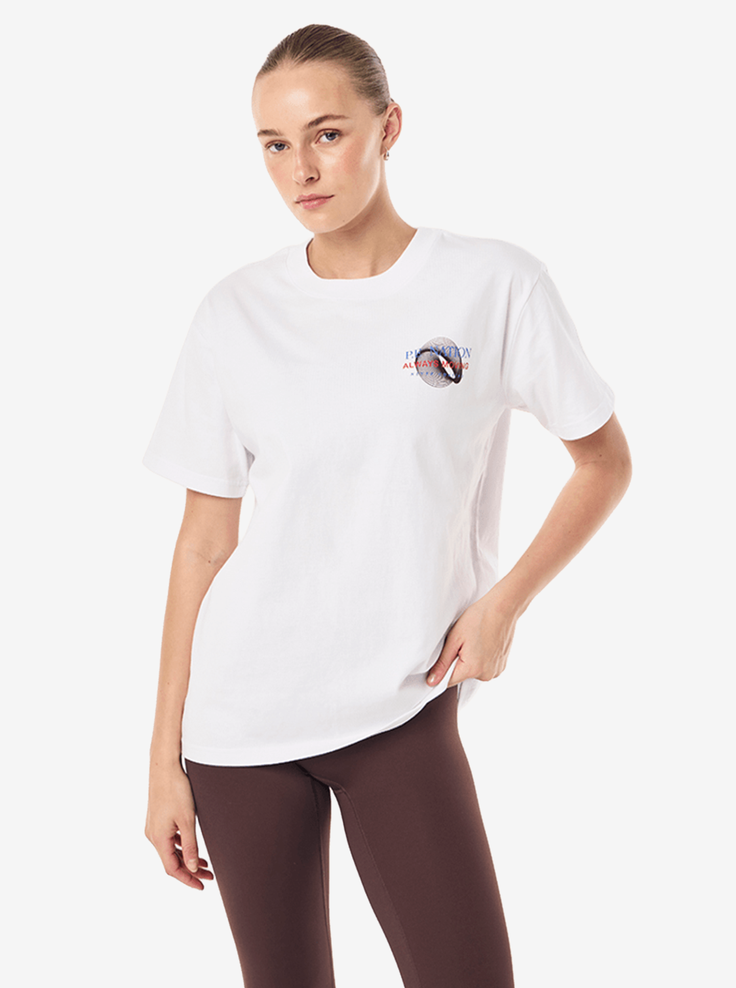 Snap Relaxed Fit Tee in White