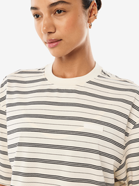 Oversized Spark Tee in Whisper White Stripe