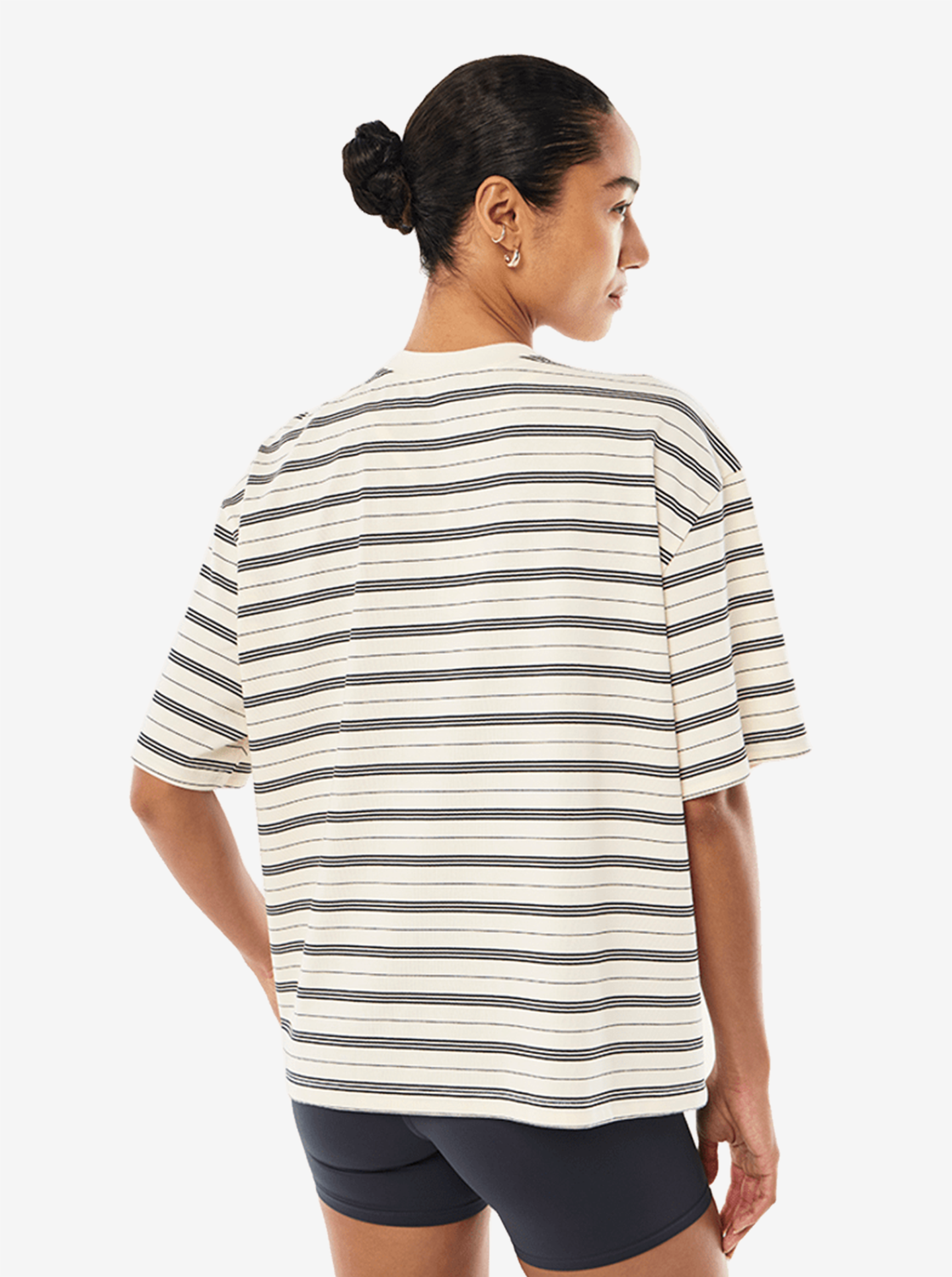 Oversized Spark Tee in Whisper White Stripe