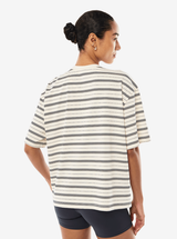 Oversized Spark Tee in Whisper White Stripe