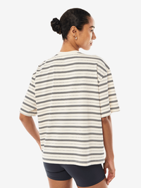 Oversized Spark Tee in Whisper White Stripe