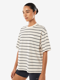 Oversized Spark Tee in Whisper White Stripe