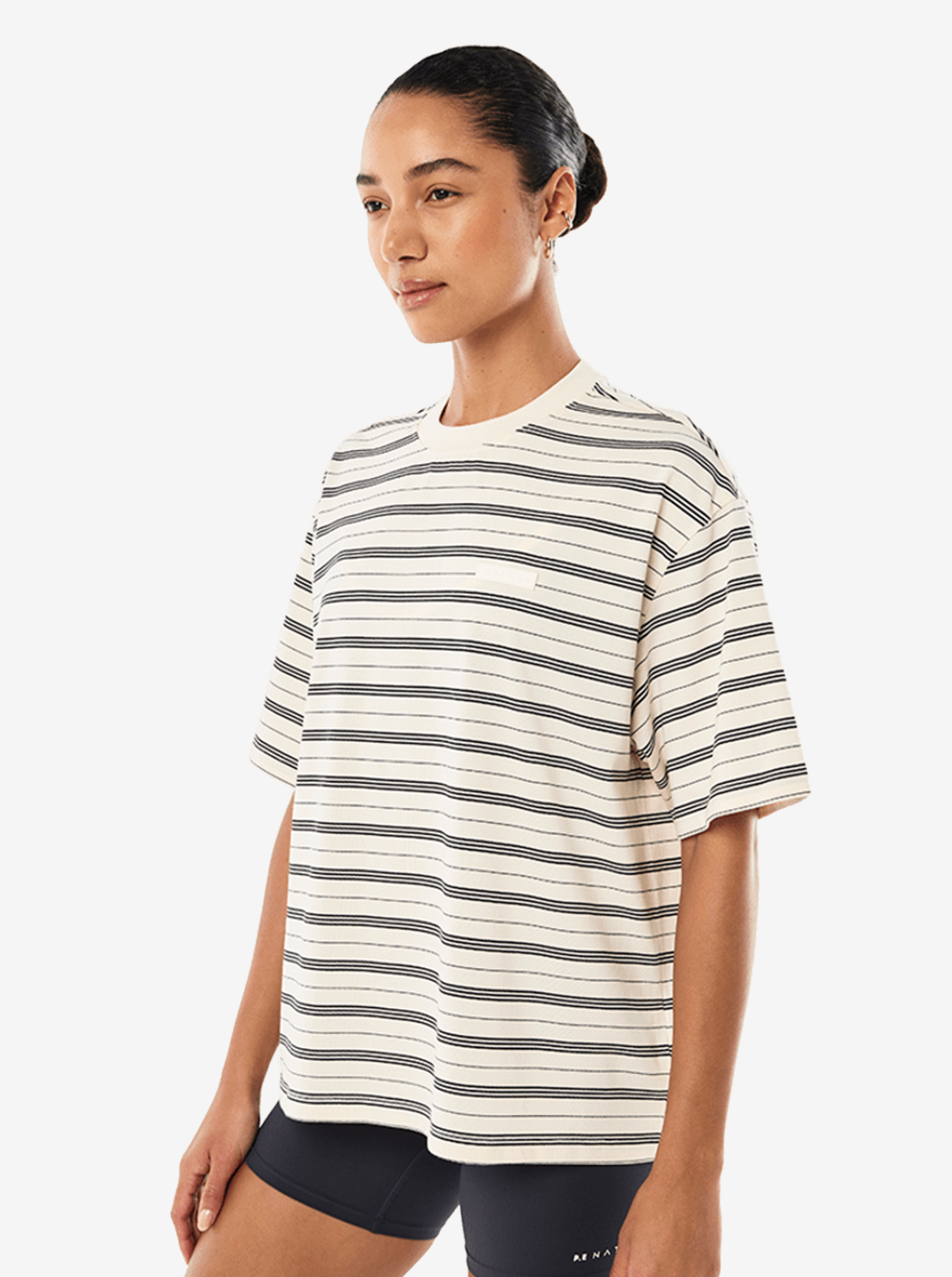 Oversized Spark Tee in Whisper White Stripe