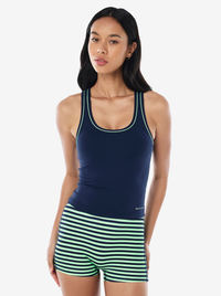 Spectrum Scoop Tank in Dark Navy & Kiwi Green