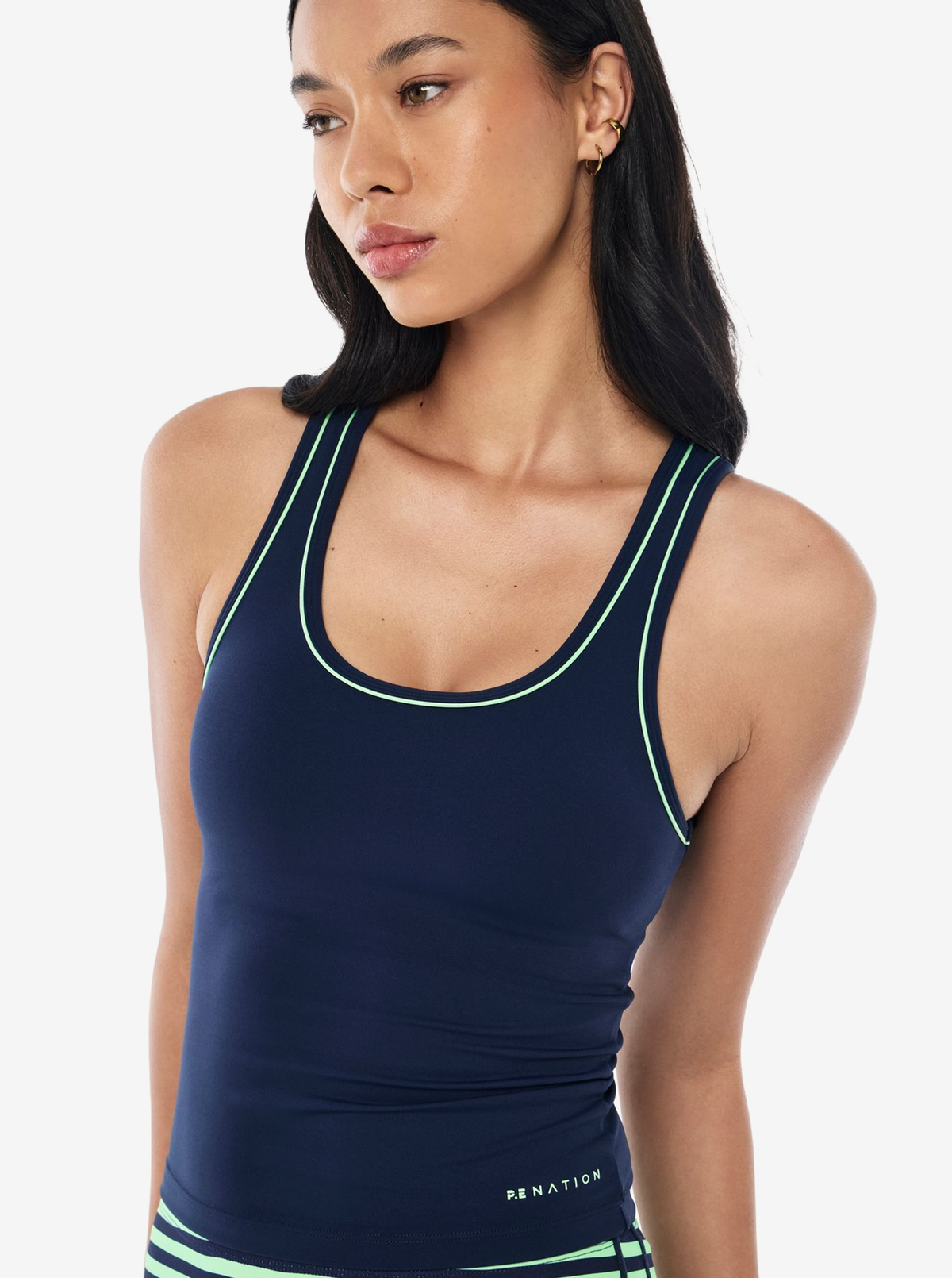 Spectrum Scoop Tank in Dark Navy & Kiwi Green