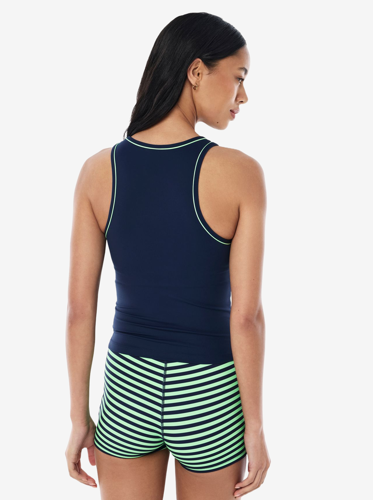Spectrum Scoop Tank in Dark Navy & Kiwi Green