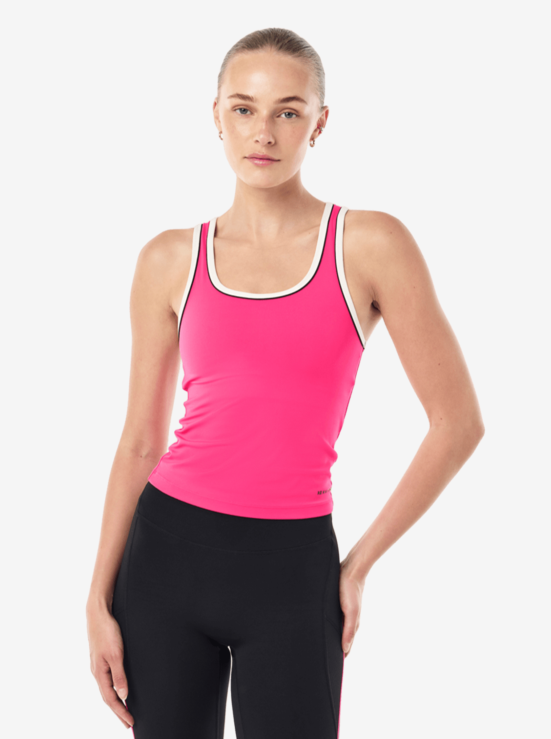 Spectrum Scoop Tank in Cosmo Pink & Whisper White