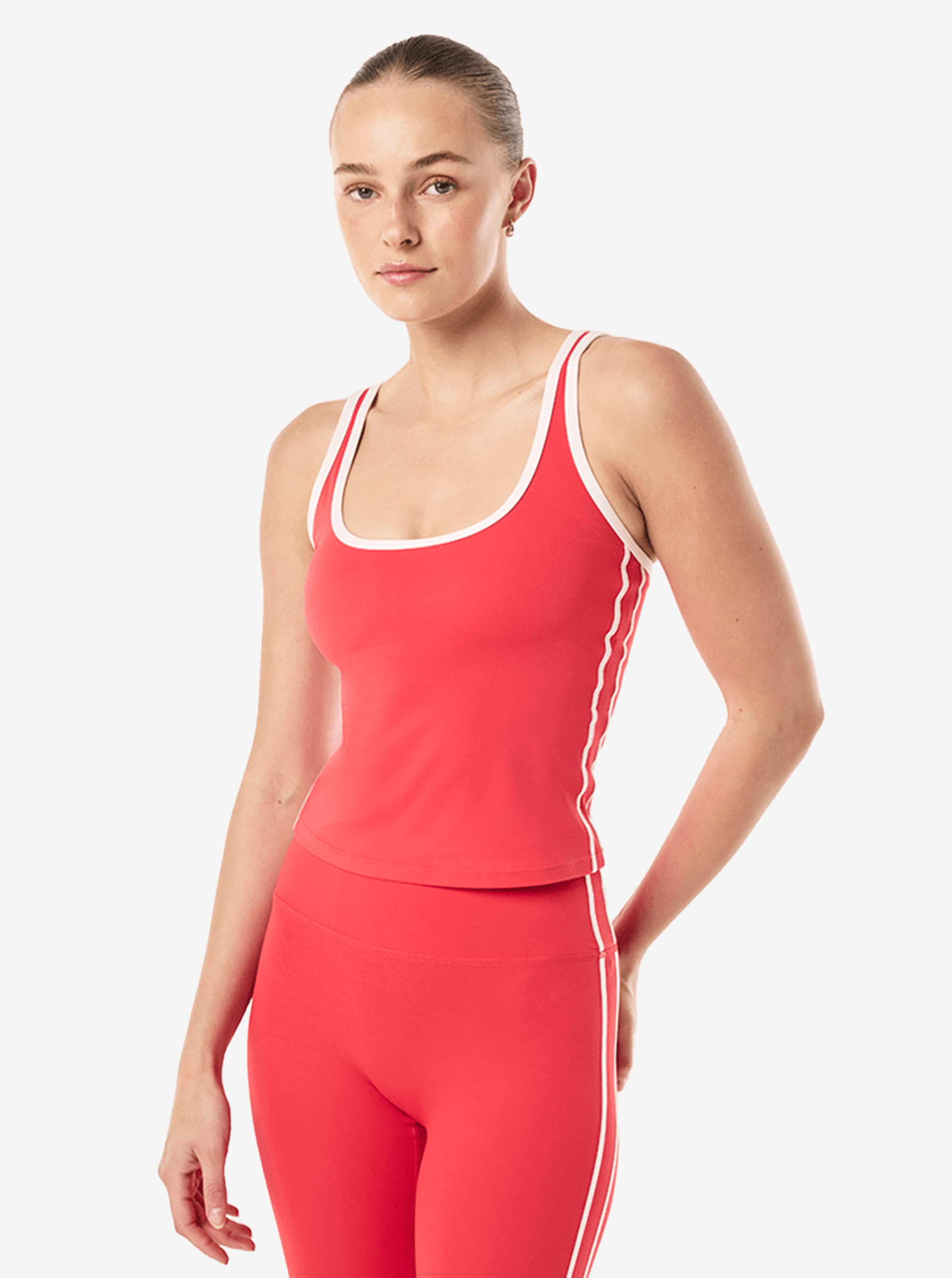Solis Scoop Tank in Strawberry & Soft Pink
