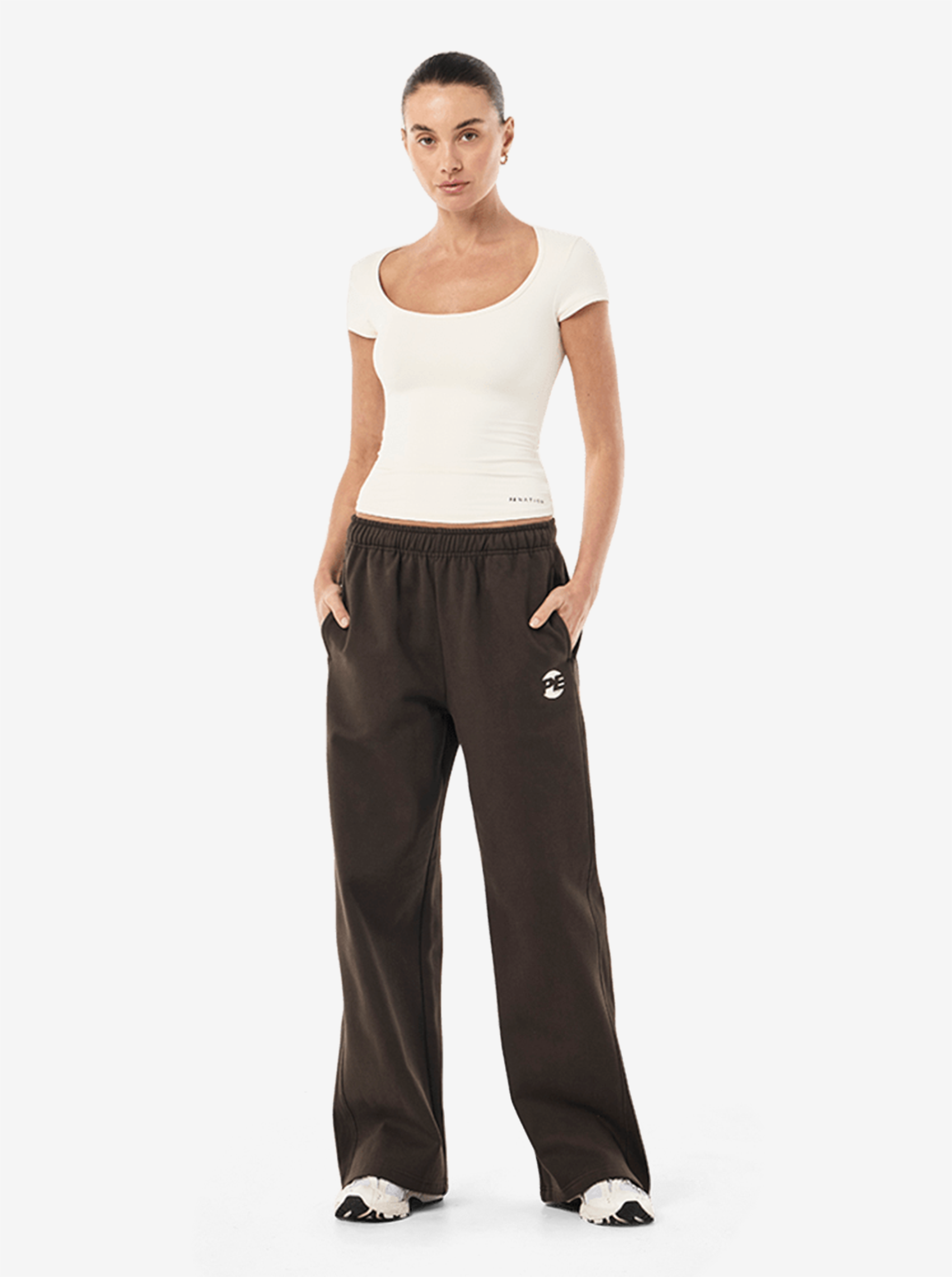 Foundation Scoop Short Sleeve Top in Whisper White