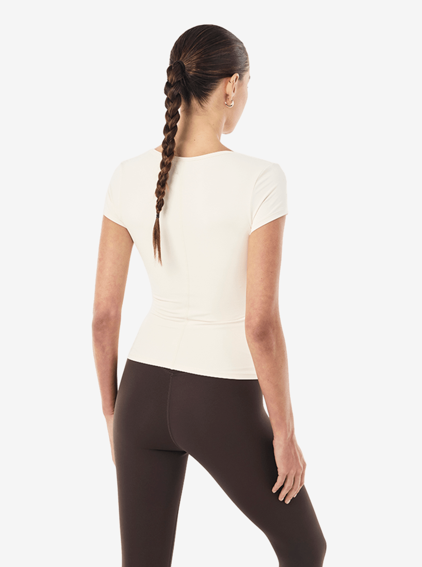 Foundation Scoop Short Sleeve Top in Whisper White
