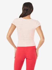 Foundation Scoop Short Sleeve Top in Soft Pink