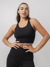 Longline Sports Bra in Black