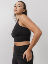 Longline Sports Bra in Black