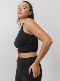 Longline Sports Bra in Black