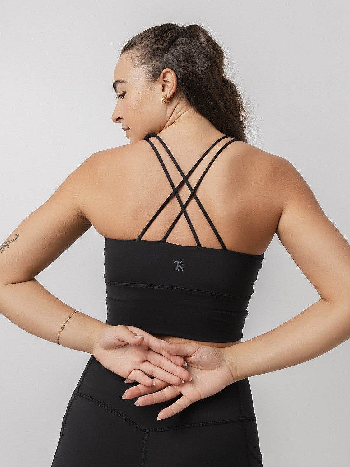 Longline Sports Bra in Black