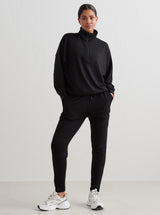 Black Comfy Modal Half Zip