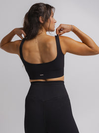 Black Ribbed Seamless Bra