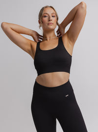 Black Ribbed Seamless Bra