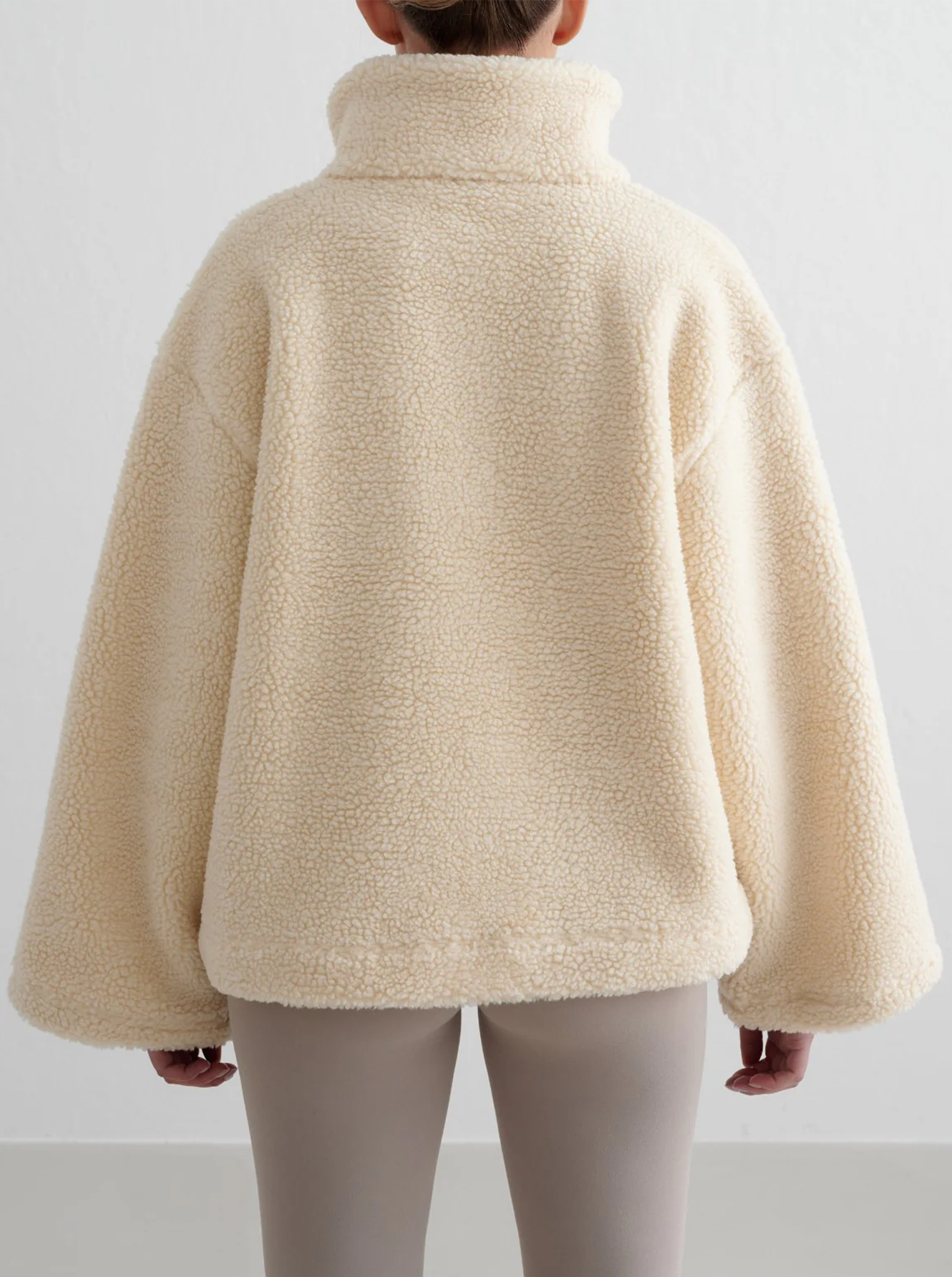 Almond White Pile Anorak