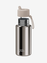 Ceramic Reusable Bottle Chrome with Flip Straw 32oz