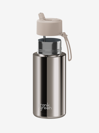 Ceramic Reusable Bottle Chrome with Flip Straw 32oz