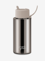 Ceramic Reusable Bottle Chrome with Flip Straw 32oz