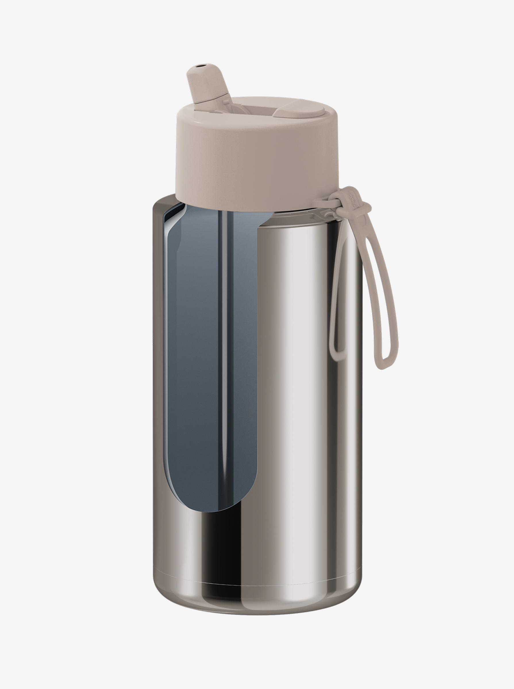 Ceramic Reusable Bottle Chrome with Flip Straw 32oz