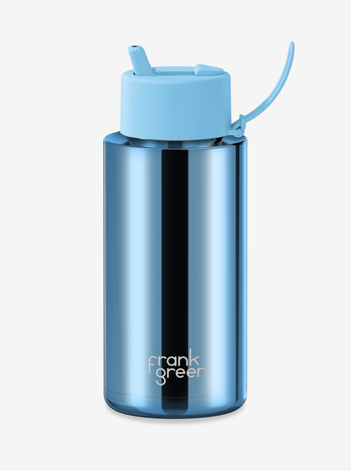 Ceramic Reusable Bottle Chrome with Flip Straw 32oz