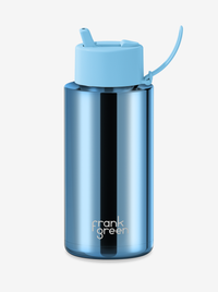 Ceramic Reusable Bottle Chrome with Flip Straw 32oz