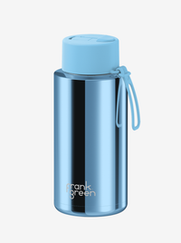 Ceramic Reusable Bottle Chrome with Flip Straw 32oz
