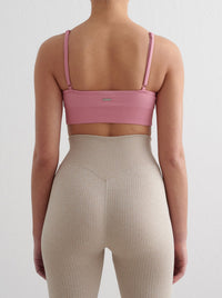 Desert Rose Ribbed Seamless Deep Cut Bra