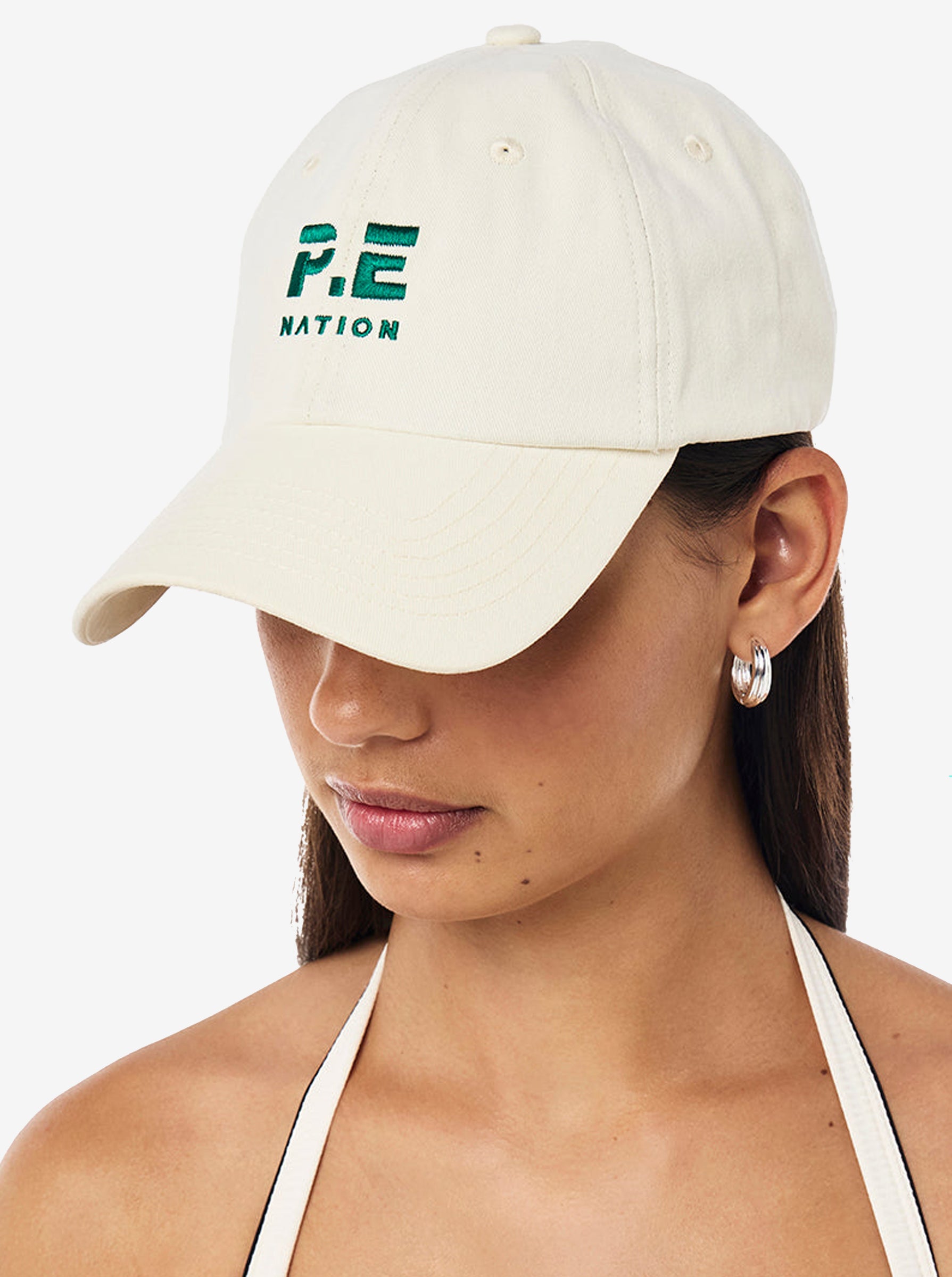 Heads Up Cap in Whisper White & College Green