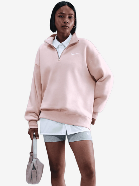 Fleece Oversized 1/4-Zip Long Sweatshirt – STIRLINGWOMEN