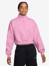 Oversized 1/4 Zip Cropped Top