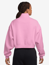 Oversized 1/4 Zip Cropped Top