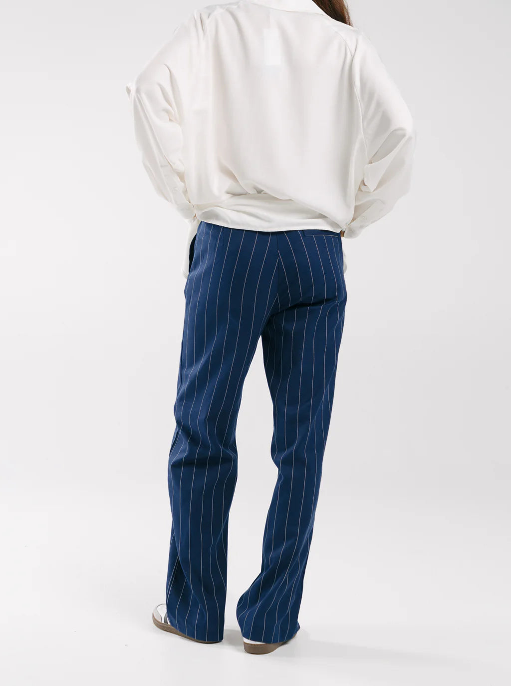 Pinstripe Twill Loose Trousers
