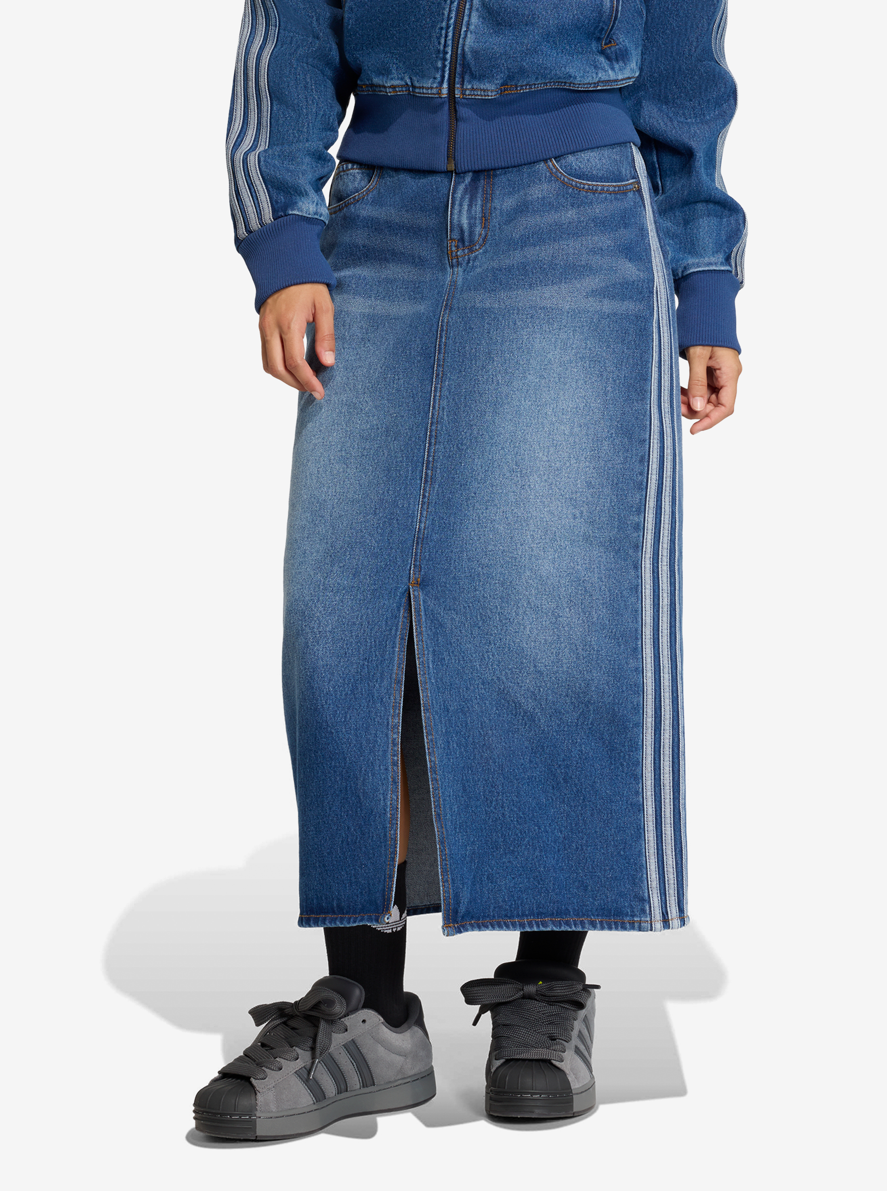 3 Stripes Pencil Skirt Denim