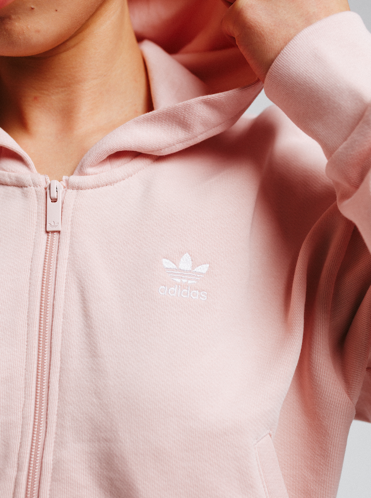 Essentials French Terry Cropped Zip Hoodie