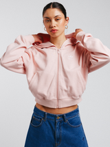 Essentials French Terry Cropped Zip Hoodie