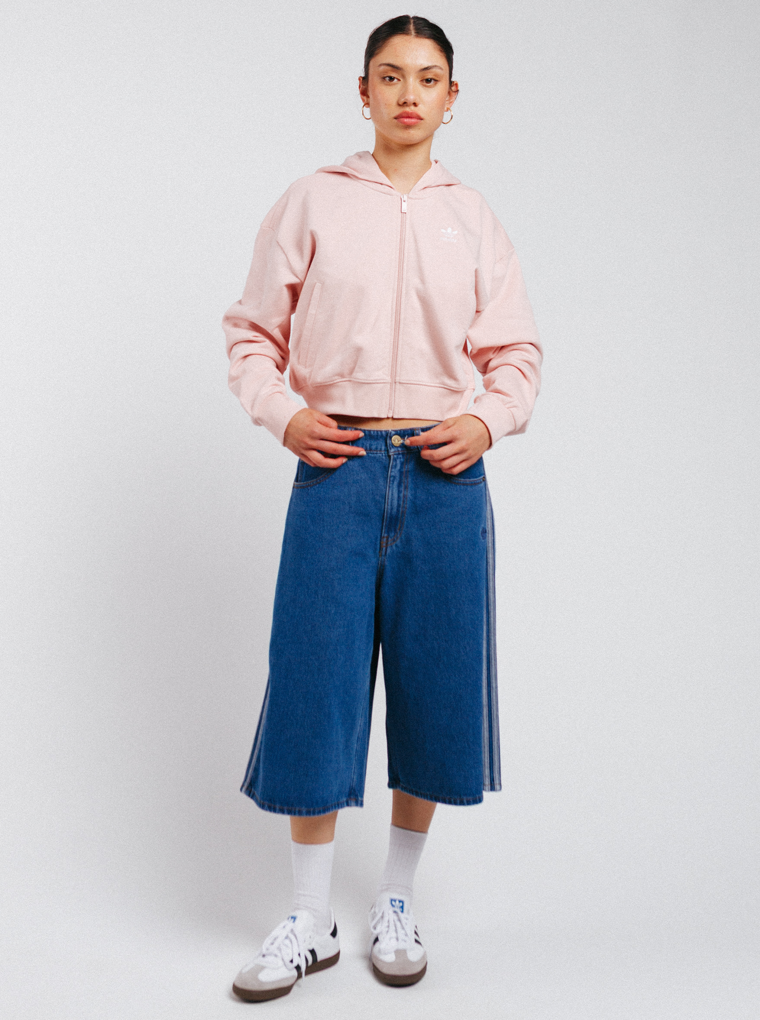 Essentials French Terry Cropped Zip Hoodie