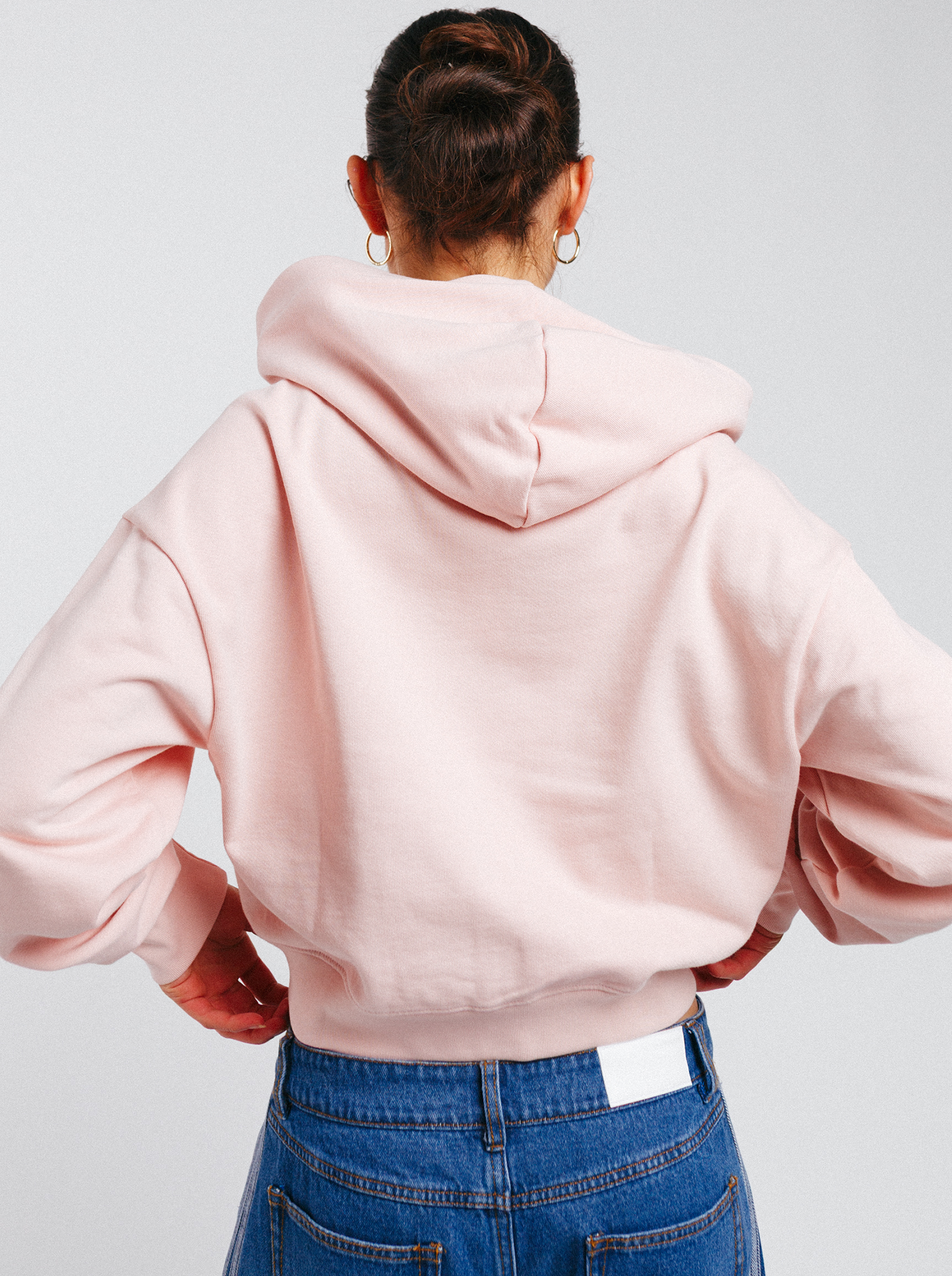 Essentials French Terry Cropped Zip Hoodie