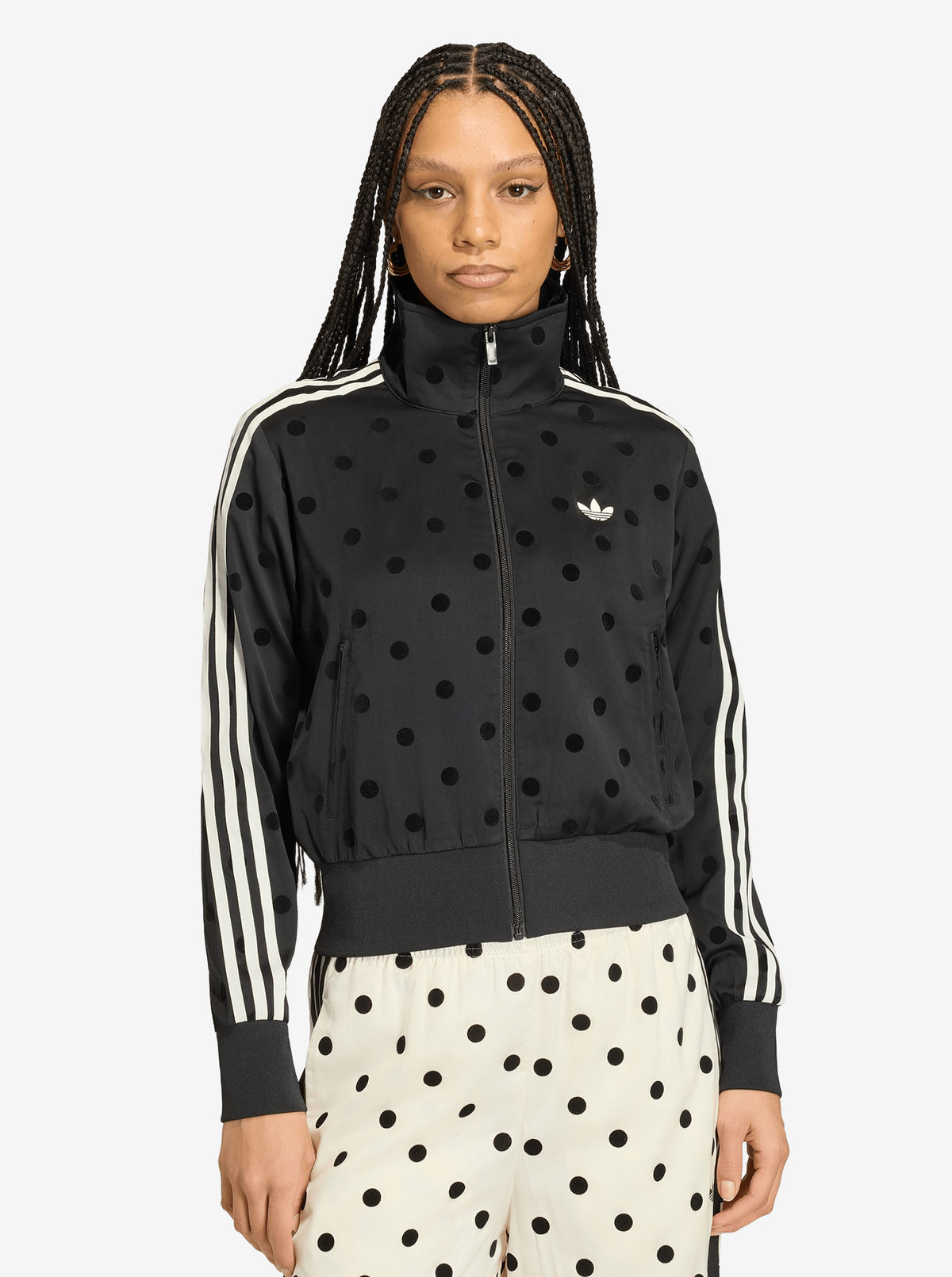 Satin Polka Dot Track Top